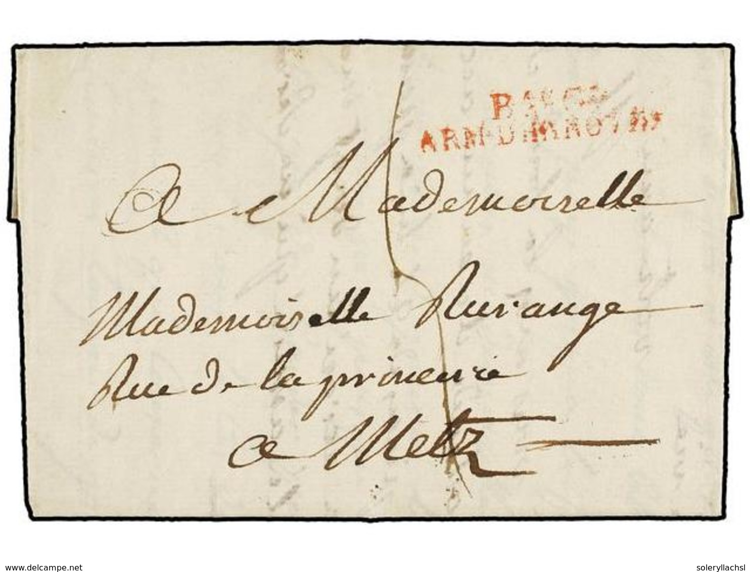 661 ALEMANIA. 1805. HANNOVER To METZ. Entire Letter With Red <B>Bau Gl./ARM. D'HANNOVRE</B> Mark. - Autres & Non Classés