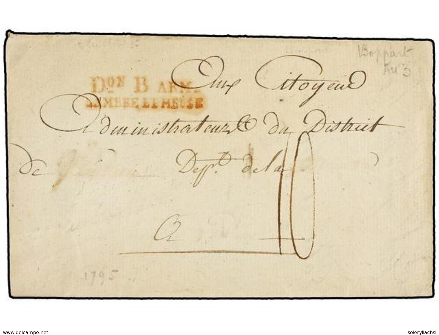 669 ALEMANIA. 1795. BOPPART (Prusia) To FRANCE. Entire Letter (part Of Address Deleted) With <B>Don B ARM/SAMBRE ET MEUS - Sonstige & Ohne Zuordnung