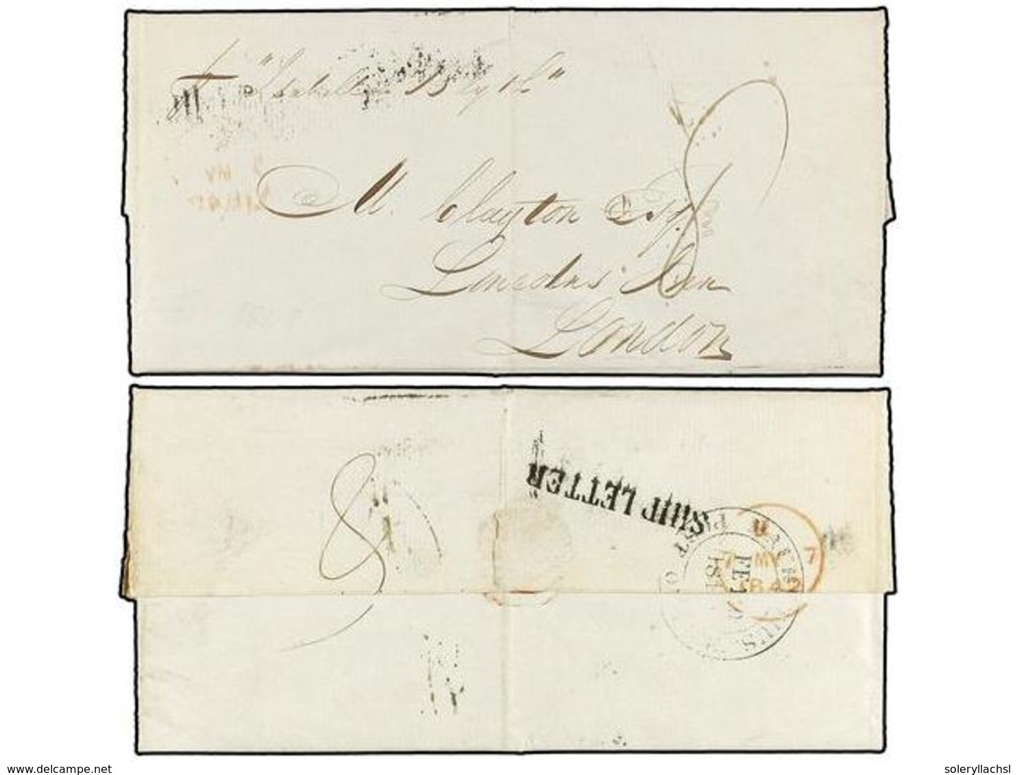 802 MAURICIO. 1842. PORT LOUIS To LONDON. Entire Letter Endorsed <I>'p. Isabelle Blyth'</I>. On Reverse <B>MAURITIUS/POS - Altri & Non Classificati