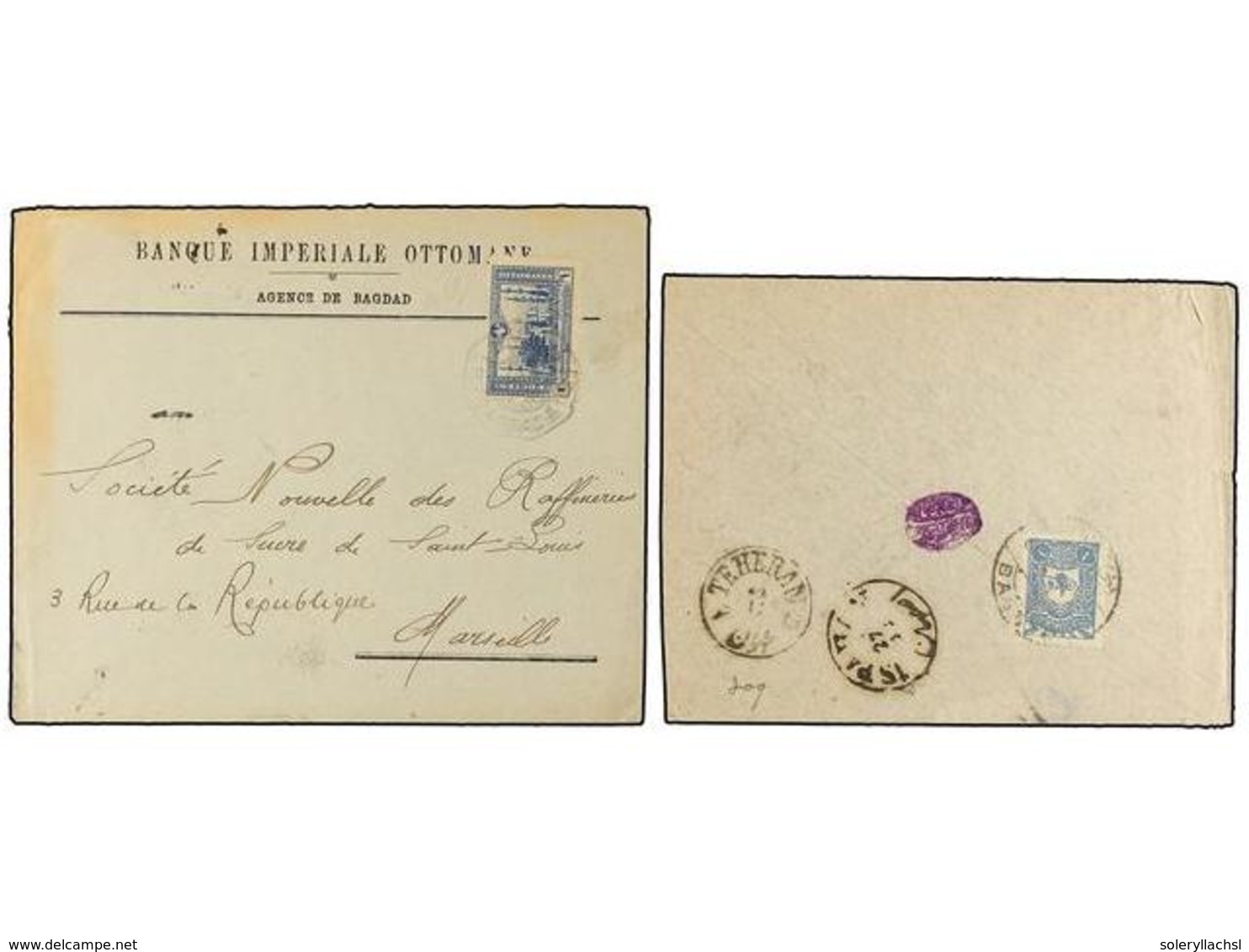 923 IRAK. 1910-1930. 2 Covers With Turkish Stamps By <B>BAGDAD</B> Cancels. - Andere & Zonder Classificatie