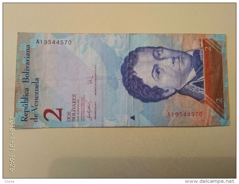 2 Bolivares 2007 - Venezuela