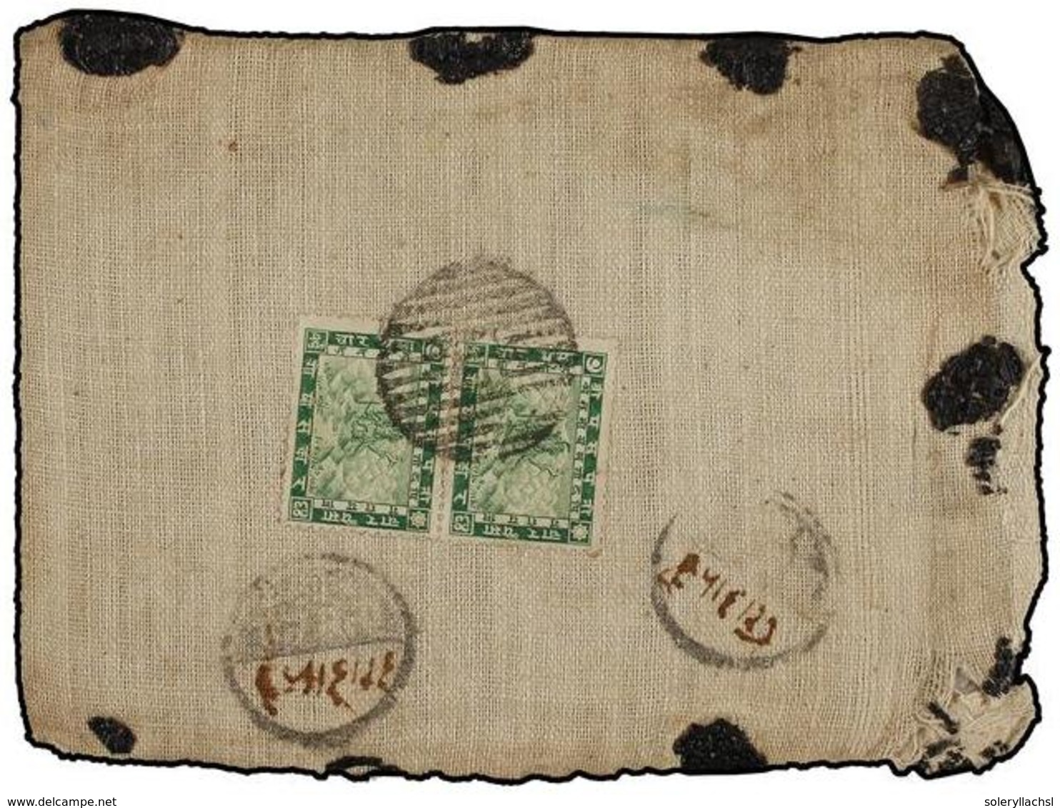 1080 NEPAL. Mi.22 (2). 1908 (Oct.). JUMLA To KATHMANDU. Bearing Two <B>4 Pice</B> Stamps, Addressed To The Maharaja Of N - Andere & Zonder Classificatie