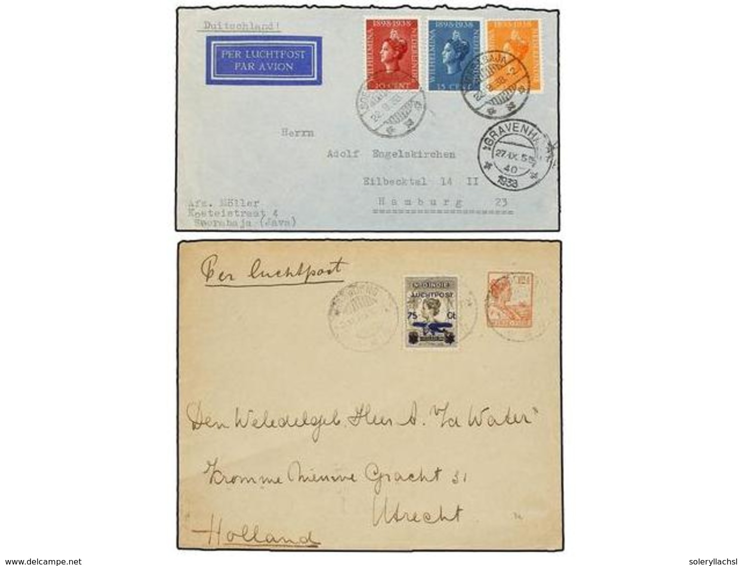 1108 INDIA HOLANDESA. 1928-38. Twelve <B>AIR MAIL</B> Covers To EUROPE. - Sonstige & Ohne Zuordnung