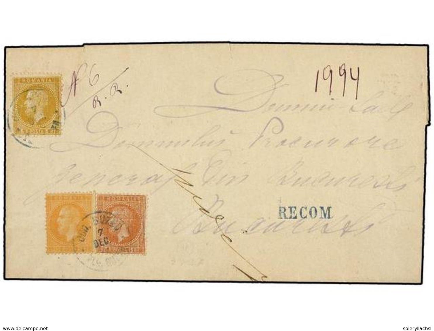 1161 RUMANIA. Mi.38, 40, 41. 1876. BUZEU To BUCAREST. <B>5 Bani</B> Bistre, <B>15 Bani</B> Redbrown And <B>25 Bani </B>o - Andere & Zonder Classificatie