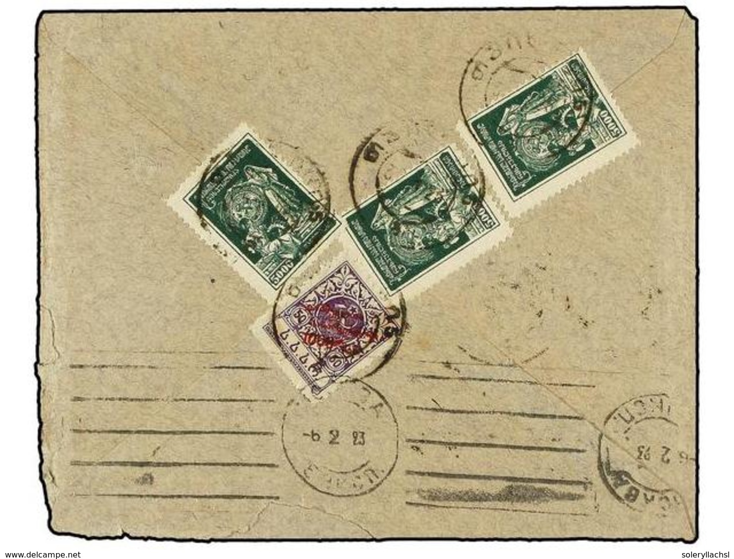 1178 RUSIA. Sg.32b, 33. 1923 (Feb. 6). <B>GEORGIA.</B> Registered Cover From TIFLIS To BERLIN, Franked On Reverse With F - Autres & Non Classés