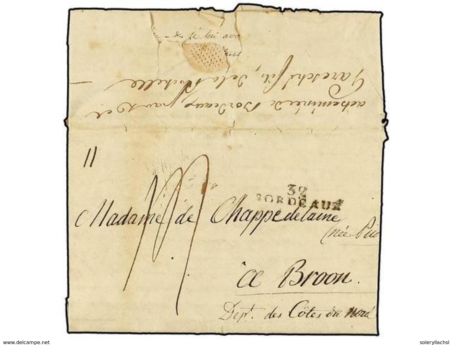 1208 ESTADOS UNIDOS. 1807 (Janvier 19th). <B>NAPOLEONIC WARS. (1806-07 BLOCKADE).</B> Letter Writted In GEORGIA To BROON - Autres & Non Classés