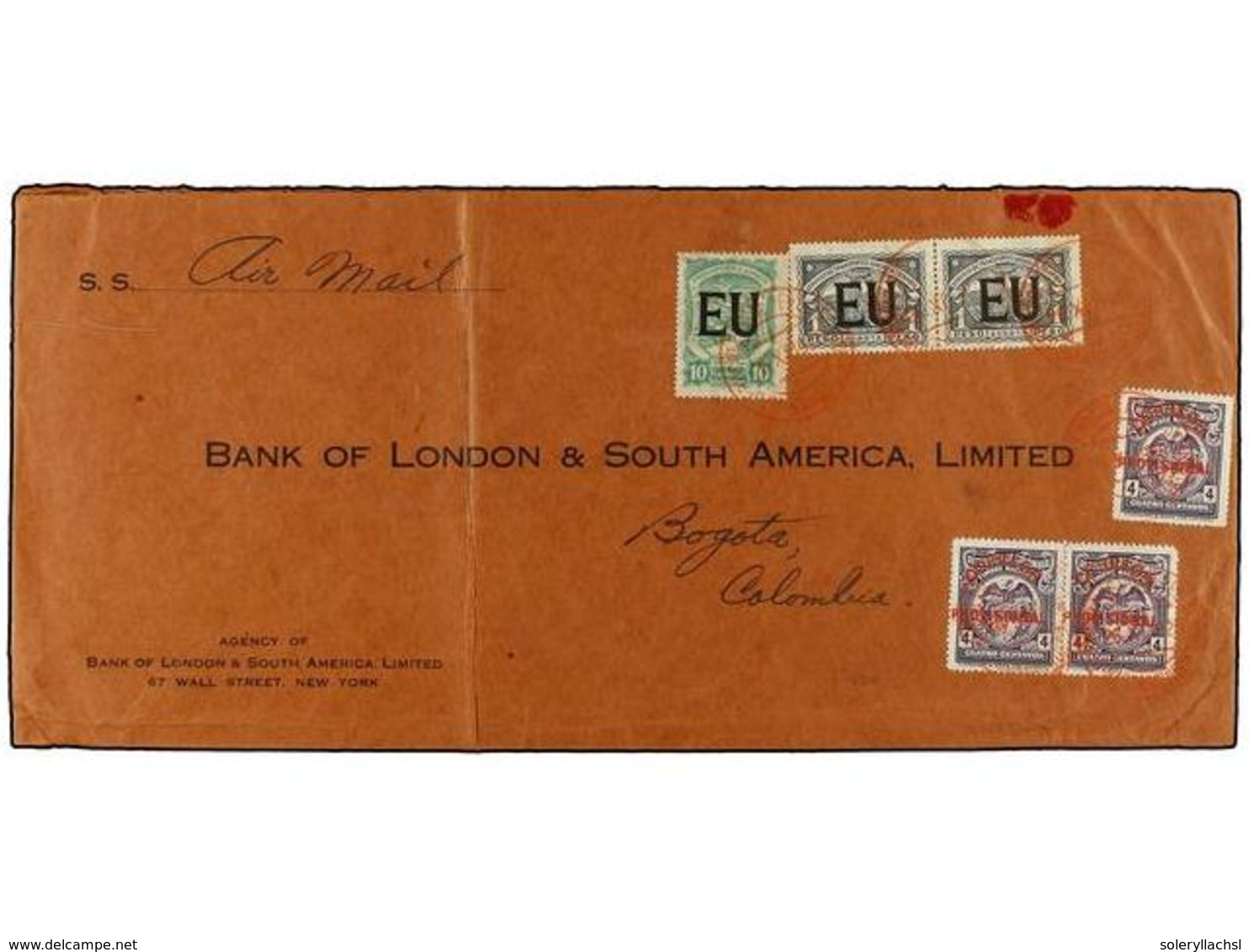 1222 ESTADOS UNIDOS. 1925. NEW YORK To BOGOTA. Large Comercial Cover Sent Via SCADTA Air Mail With Special Stamps Of <B> - Andere & Zonder Classificatie