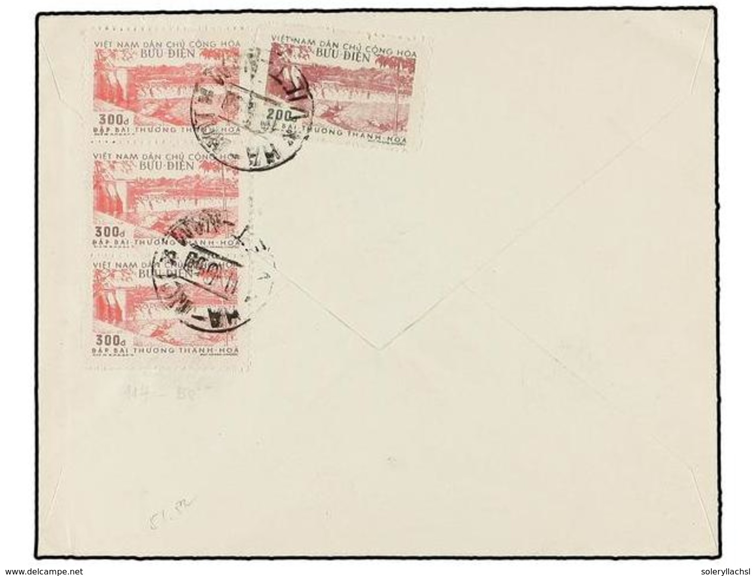 1248 VIETNAM. Mi.51A, 52C (3). 1958. HANOI To GENEVE (Switzerland).<B> 200 D.</B> And <B>300 D.</B> (3). <B>AIR MAIL</B> - Andere & Zonder Classificatie