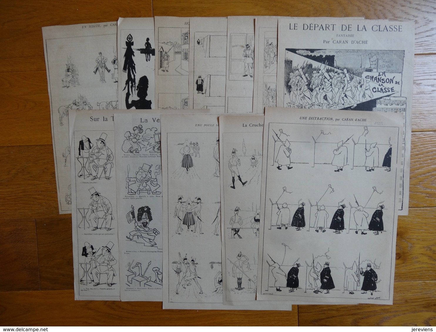 Lot De 43 Gravures De Presse Datees De 1894 A 1908 Illustrateur Caran D'ache - Non Classés