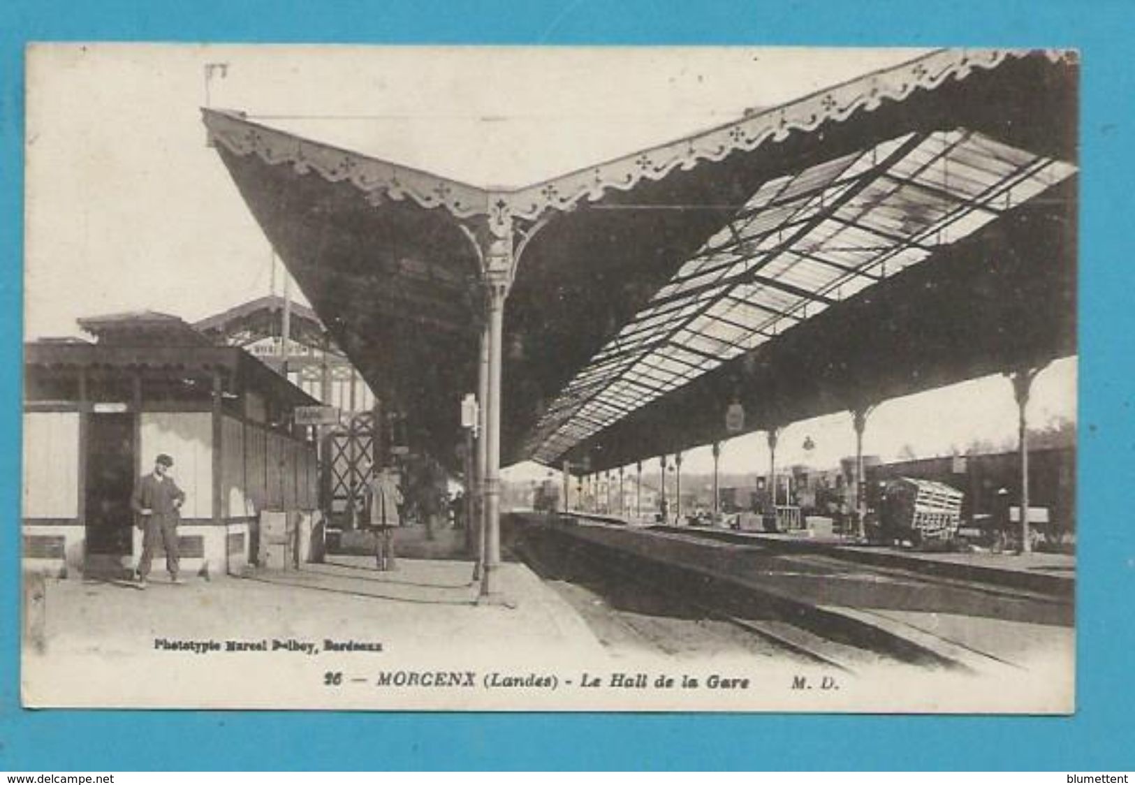 CPA 26 Chemin De Fer Le Hall De La Gare MORCENX 40 - Morcenx