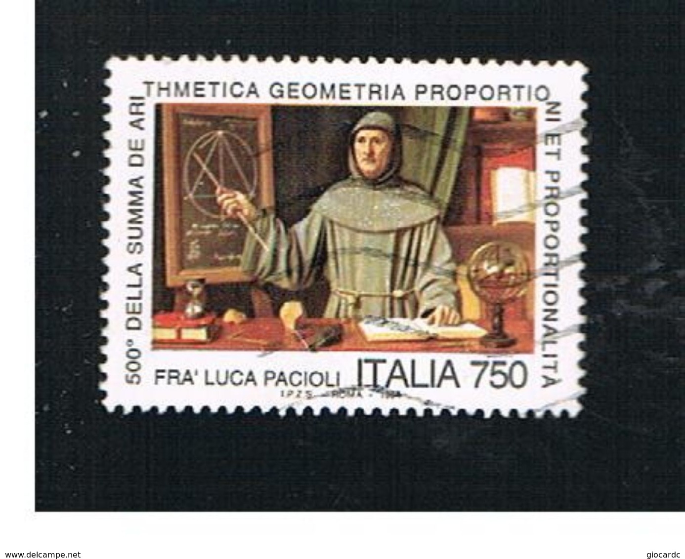 ITALIA REPUBBLICA  - UNIF. 2132   -   1994 LUCA PACIOLI      -            USATO - 1991-00: Usati