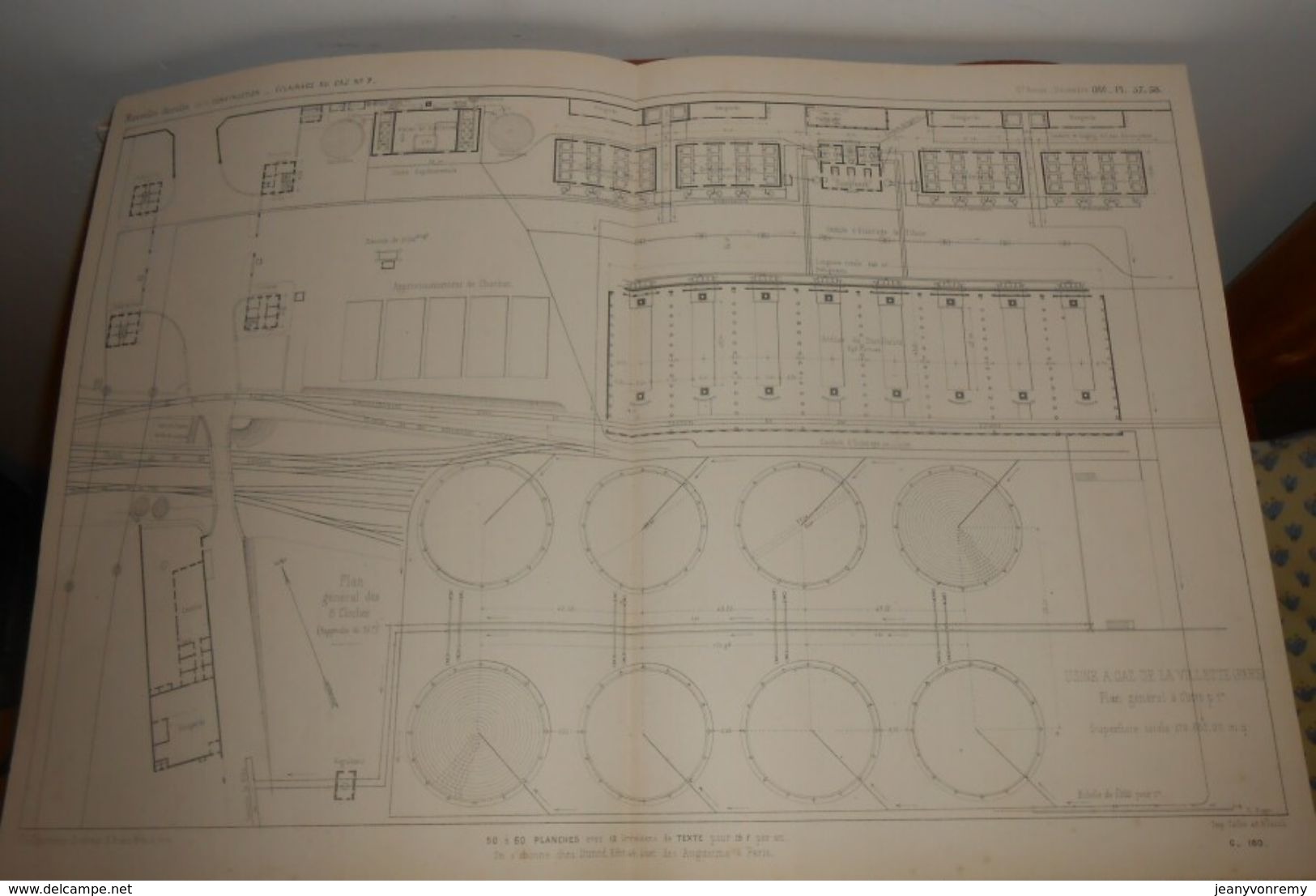 Plan Général De L'usine à Gaz De La Villette à Paris. 1860 - Publieke Werken