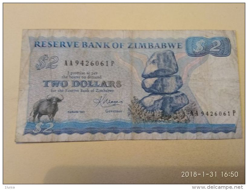 2 Dollars  1983 - Zimbabwe