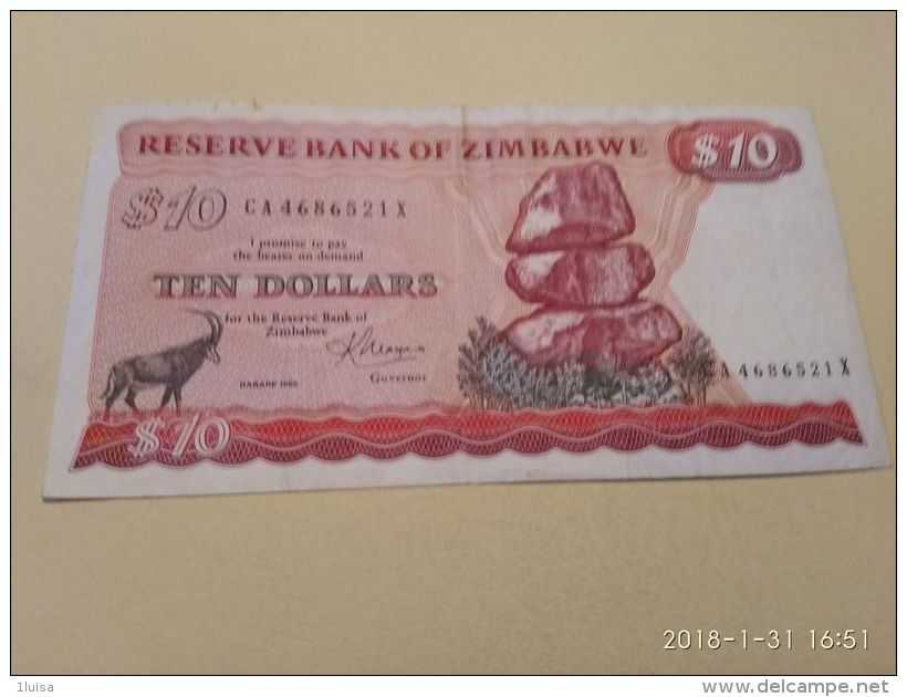 10 Dollars  1983 - Zimbabwe