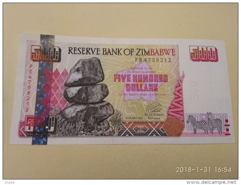 500 Dollars  2001 - Zimbabwe