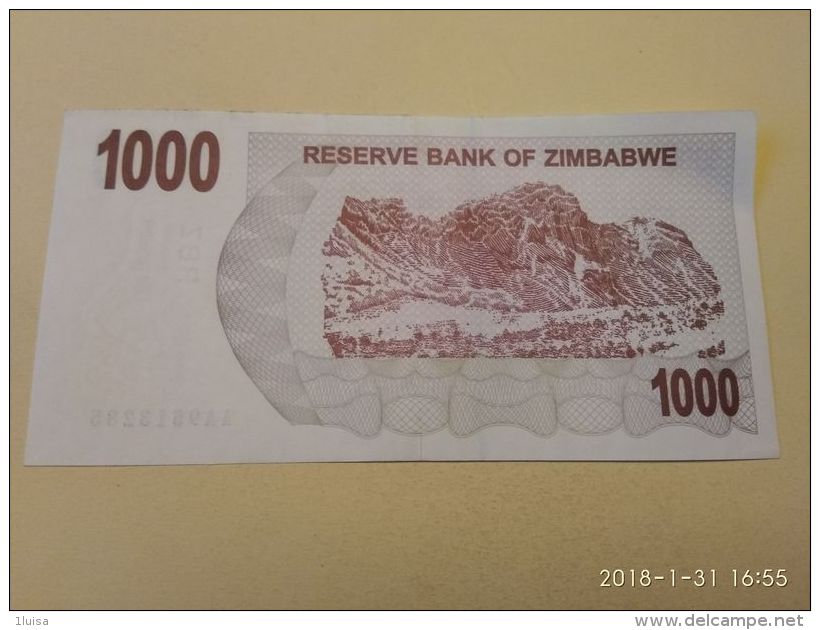 1000  Dollars  2007 - Zimbabwe