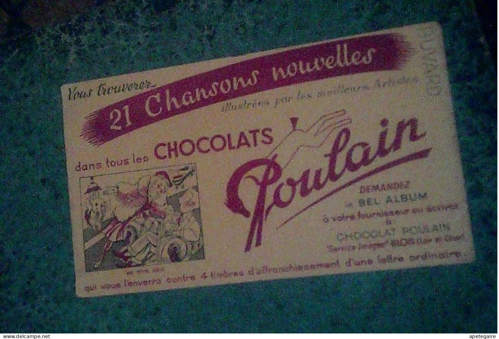 Lot 2 protege cahier + un buvard chocolats  Poulain vendus en l' état  jus de greniers