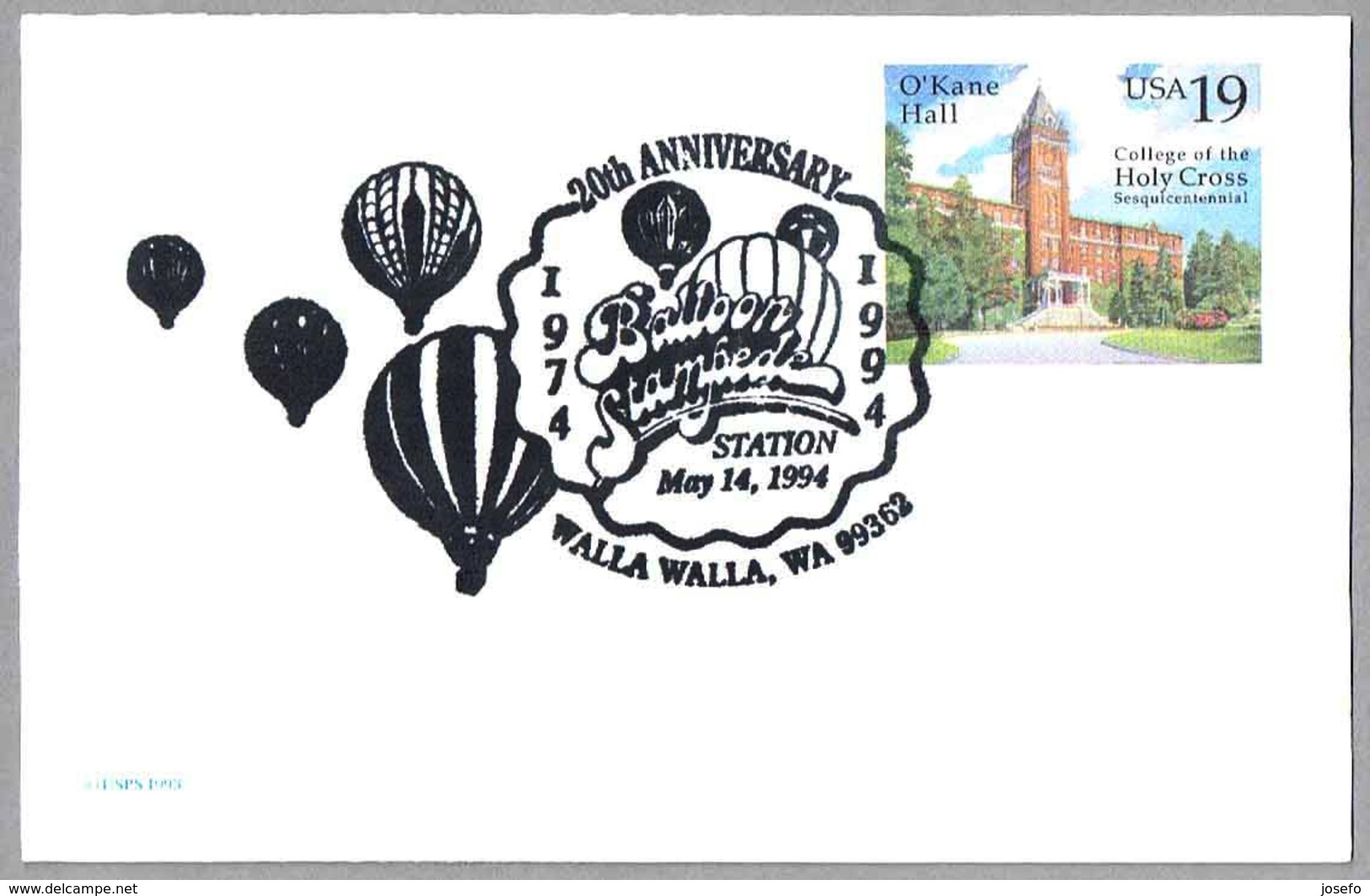 20th Anniversary BALLOON STAMPEDE - GLOBOS. Walla Walla WA 1994 - Montgolfier