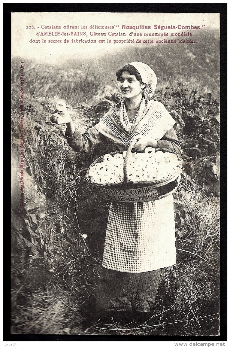 CPA ANCIENNE FRANCE- AMÉLIE-LES-BAINS (66)- CATALANE OFFRANT LES DÉLICIEUSES "ROSQUILLES SÉGUALA" TRES GROS PLAN - Other & Unclassified