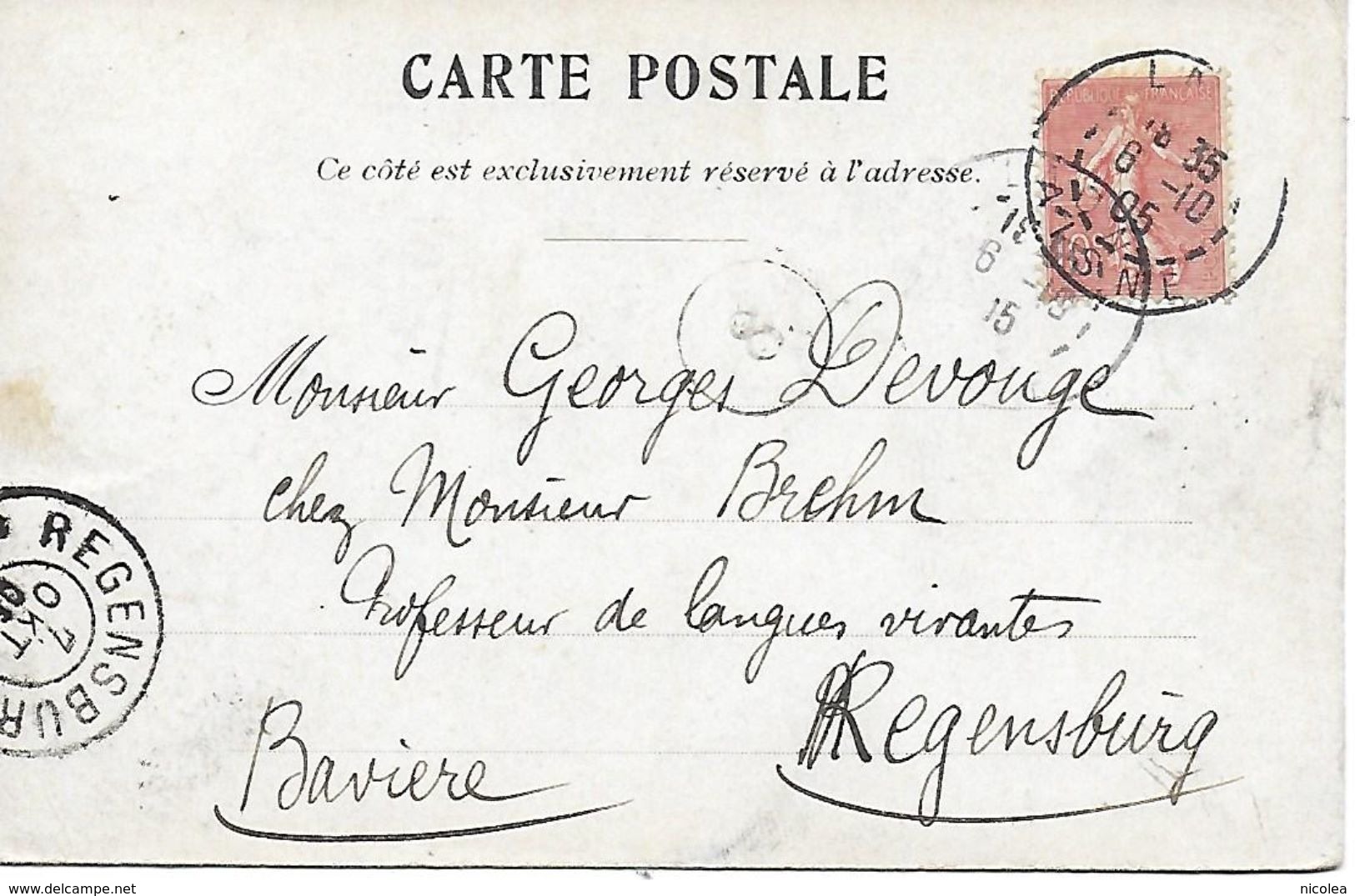 MILITARIA UNIFORMES DRAPEAUX DU 45e REGIMENT D'INFANTERIE Signée G. Bonnet EDIT. E. GRENINGAIRE POSTEE BAVIERE 1905 - Uniformes