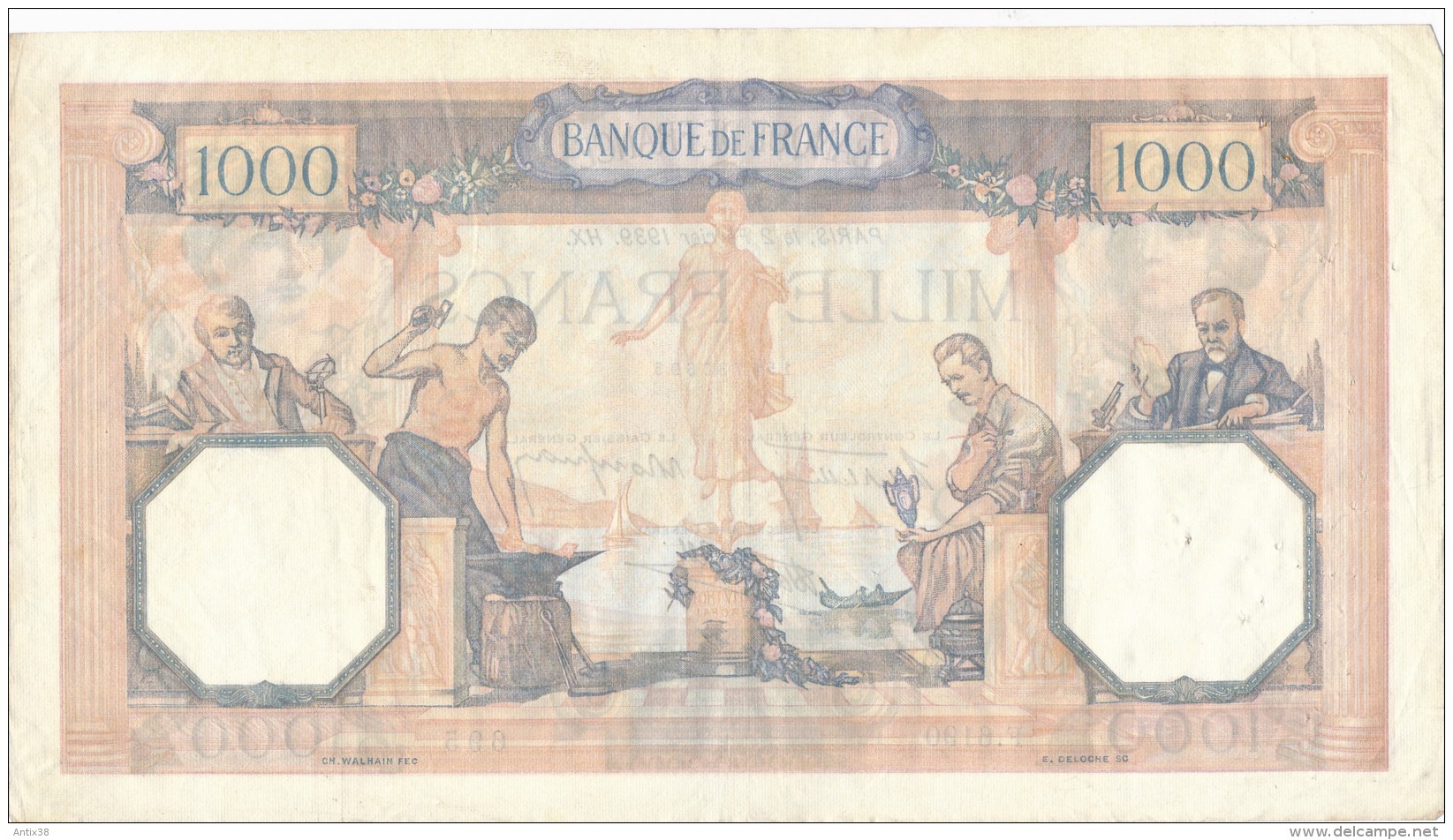 H32 - FRANCE - Billet De 1000 Francs Cérès Et Mercure - 1 000 F 1927-1940 ''Cérès Et Mercure''