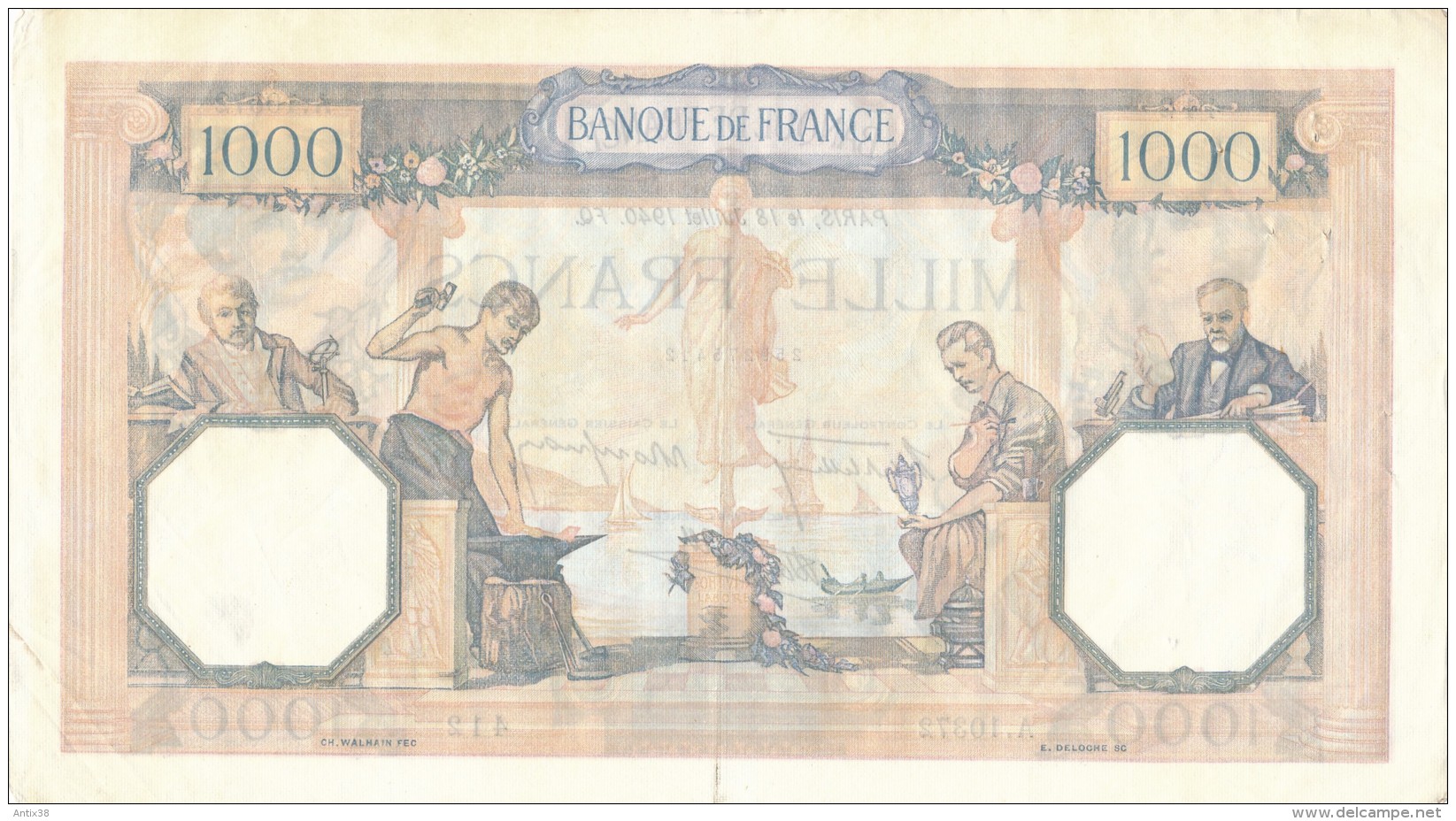 H32 - FRANCE - Billet De 1000 Francs Cérès Et Mercure - 1 000 F 1927-1940 ''Cérès Et Mercure''