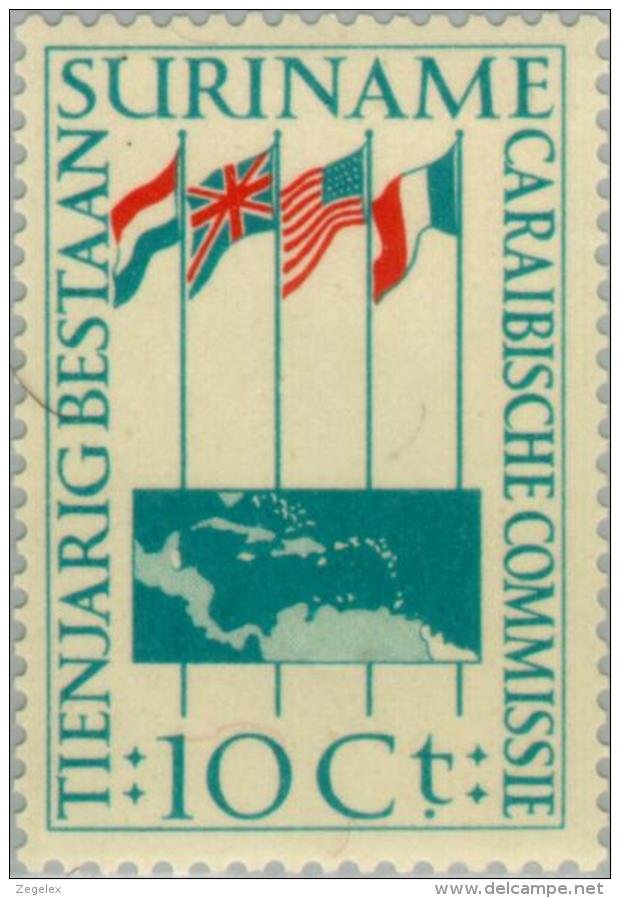 Suriname 1956 10 Jaar Caraibische Commissie - MNH** Postfris - Suriname ... - 1975