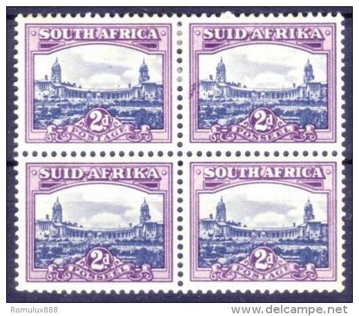 UNION OF SOUTH AFRICA 2d MH UNION BUILDINGS 1950 REDUCED SIZE WITH DR BLADE FLAW - Unused Stamps