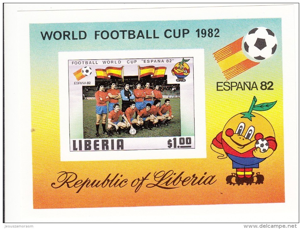 Liberia Hb 95 SIN DENTAR En Hoja - 1982 – Espagne