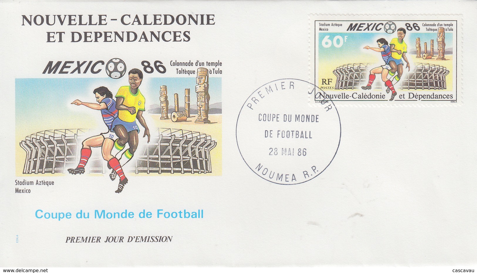 Enveloppe  FDC  1er  Jour   NOUVELLE  CALEDONIE   Coupe  Du   Monde   MEXIQUE   1986 - 1986 – Mexico