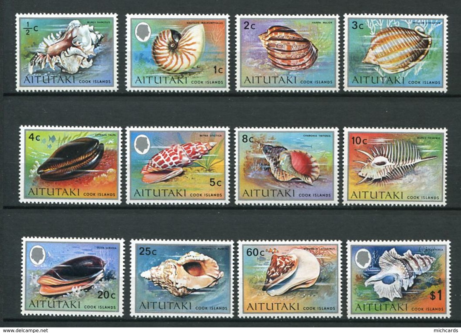 217 AITUTAKI 1974 - Yvert 95/106 - Coquillage - Neuf ** (MNH) Sans Trace De Charniere - Aitutaki