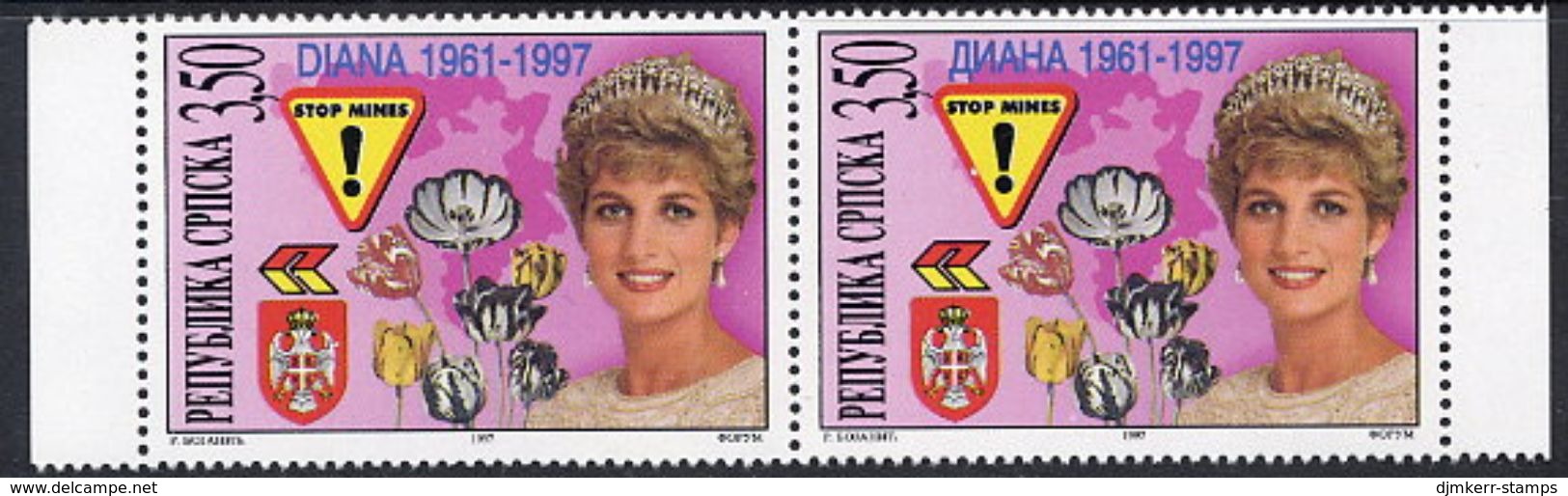BOSNIAN SERB REPUBLIC 1997 Princess Diana Pair MNH / **.  Michel 71-72 - Bosnia And Herzegovina