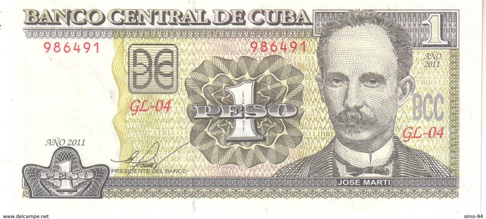 Cuba P 128 1 Peso 2011 UNC - Cuba