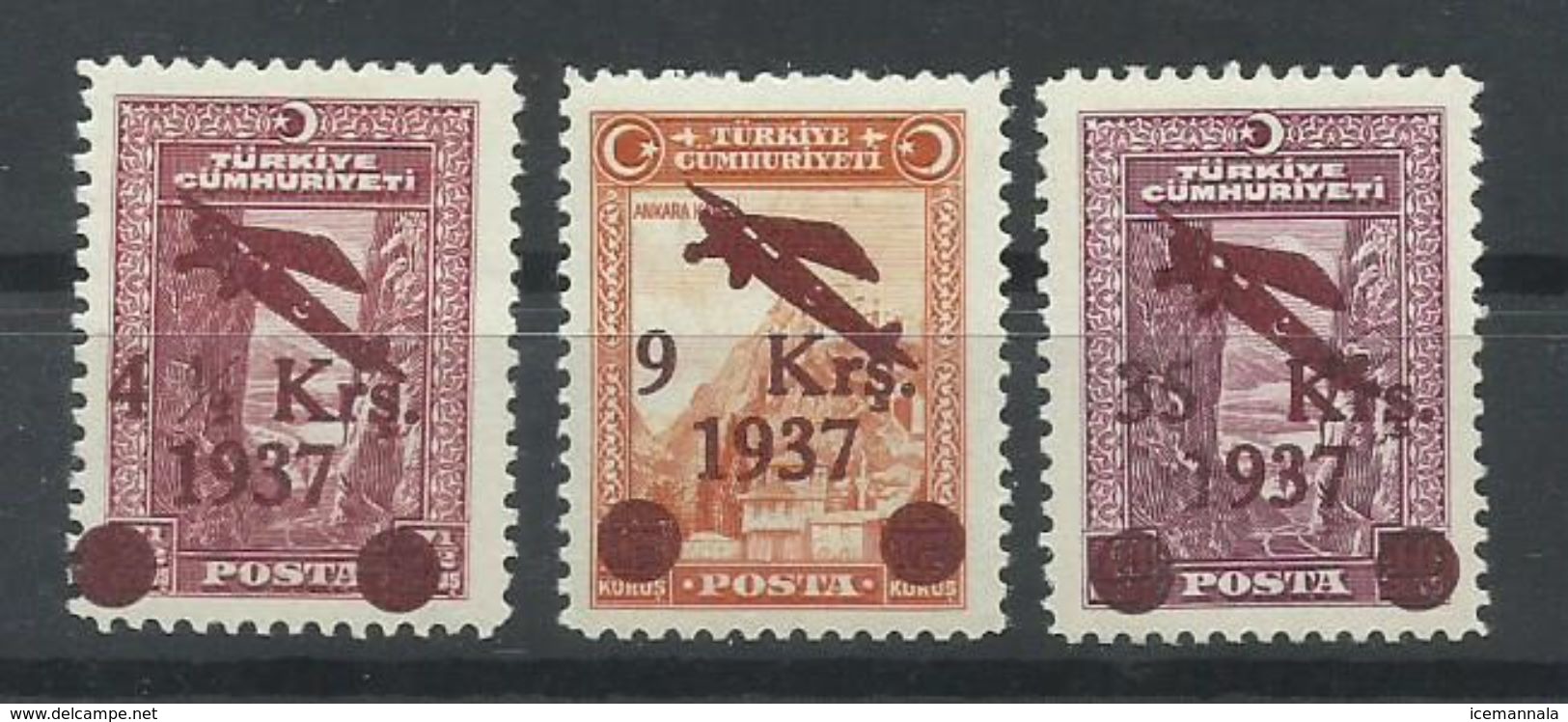 TURQUIA  YVERT  AEREO  6/8   MH  * - Airmail