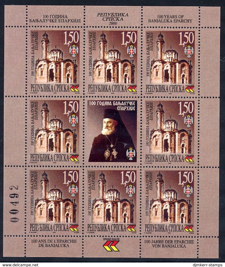 BOSNIAN SERB REPUBLIC 2000 Banja Luka Eparchy Sheetlet MNH / **.  Michel 169 Kb - Bosnie-Herzegovine