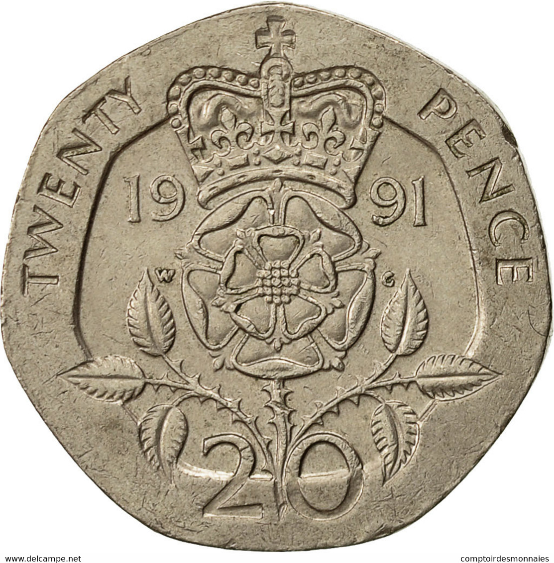 Monnaie, Grande-Bretagne, Elizabeth II, 20 Pence, 1991, TTB+, Copper-nickel - 20 Pence