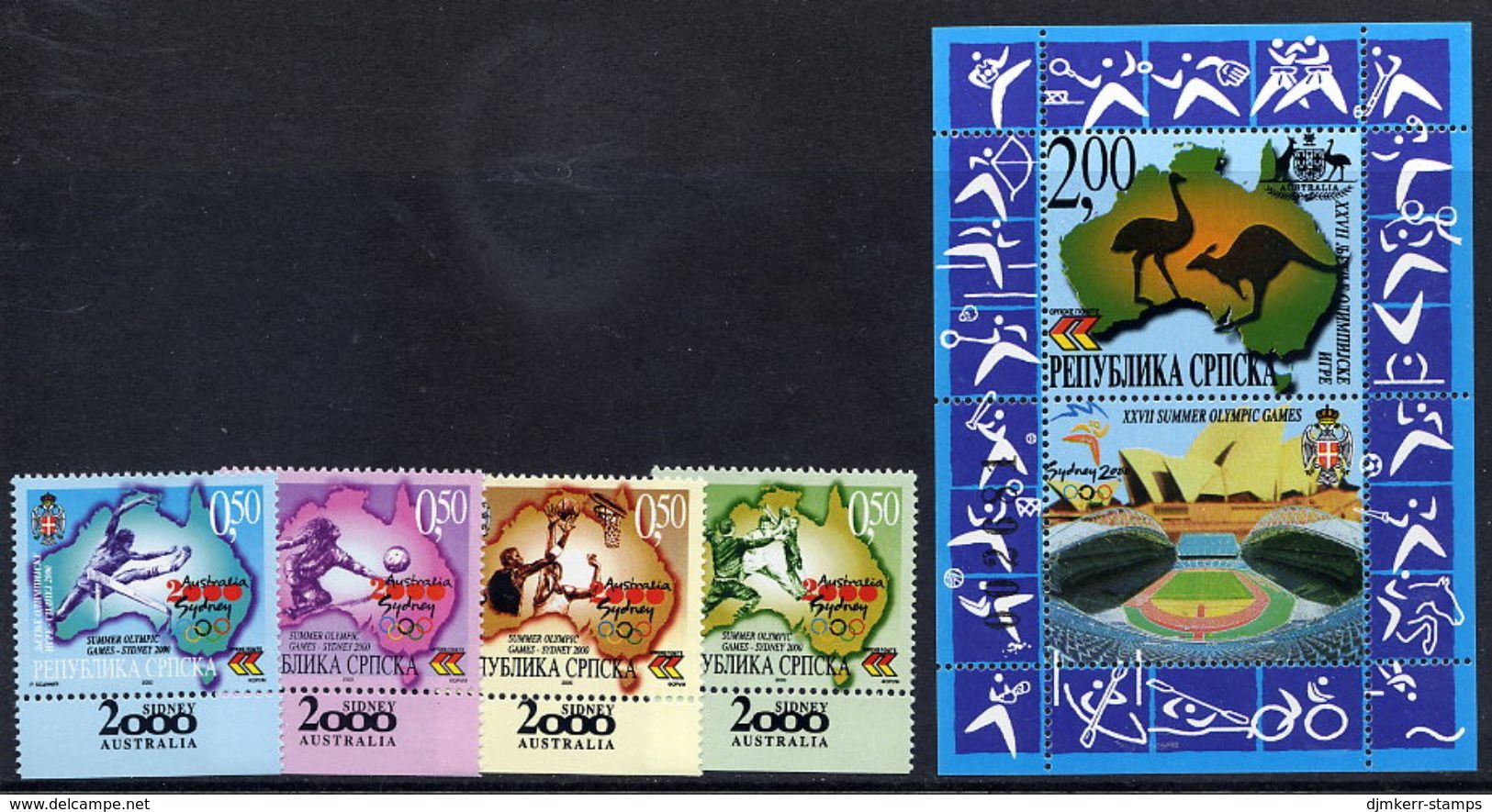 BOSNIAN SERB REPUBLIC 2000 Sydney Olympic Games  MNH / **.  Michel 174-77 + Block 3 - Bosnie-Herzegovine