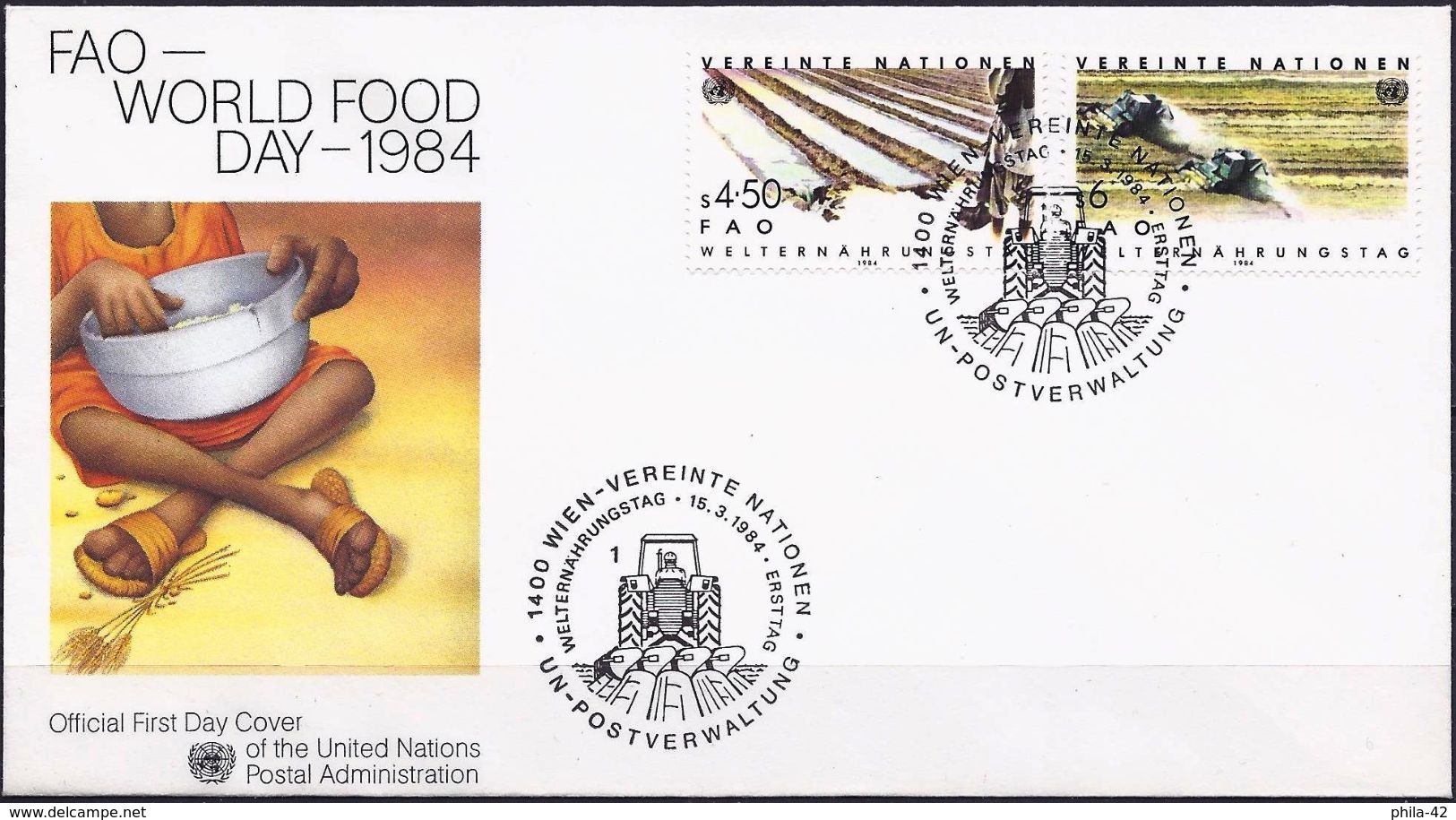 United Nations (Vienna) 1984 - FDC : World Food Day ( Mi And YT 39/40 ) - FDC