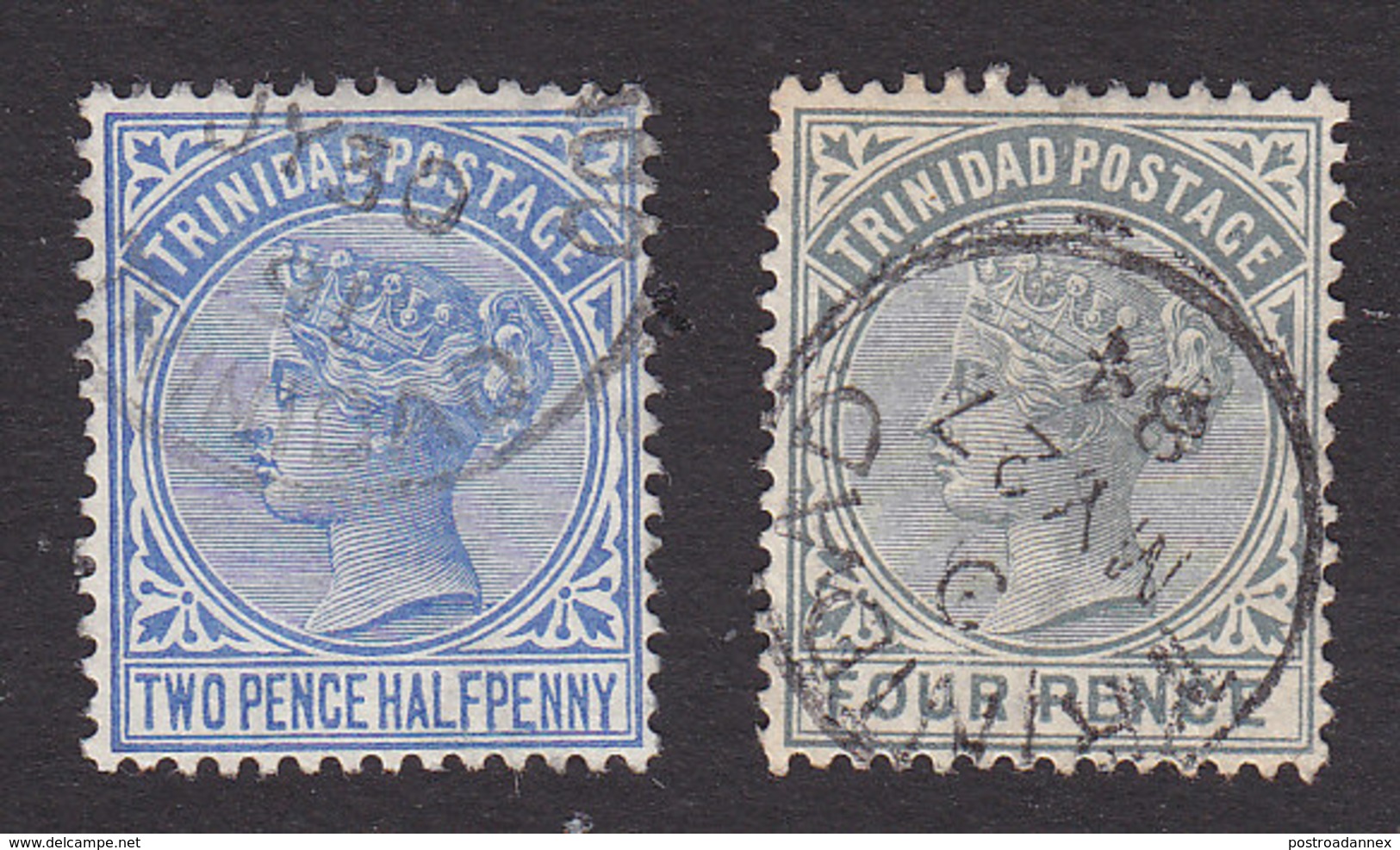 Trinidad, Scott #70-71, Used, Victoria, Issued 1883 - Trinidad & Tobago (...-1961)