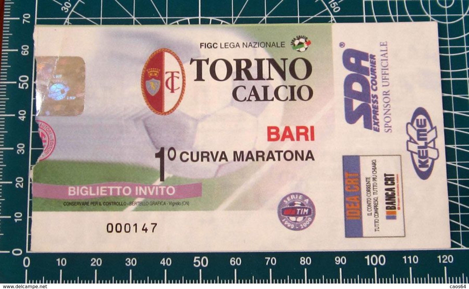 Calcio TICKET BIGLIETTO TORINO - BARI (INVITO) - Biglietti D'ingresso