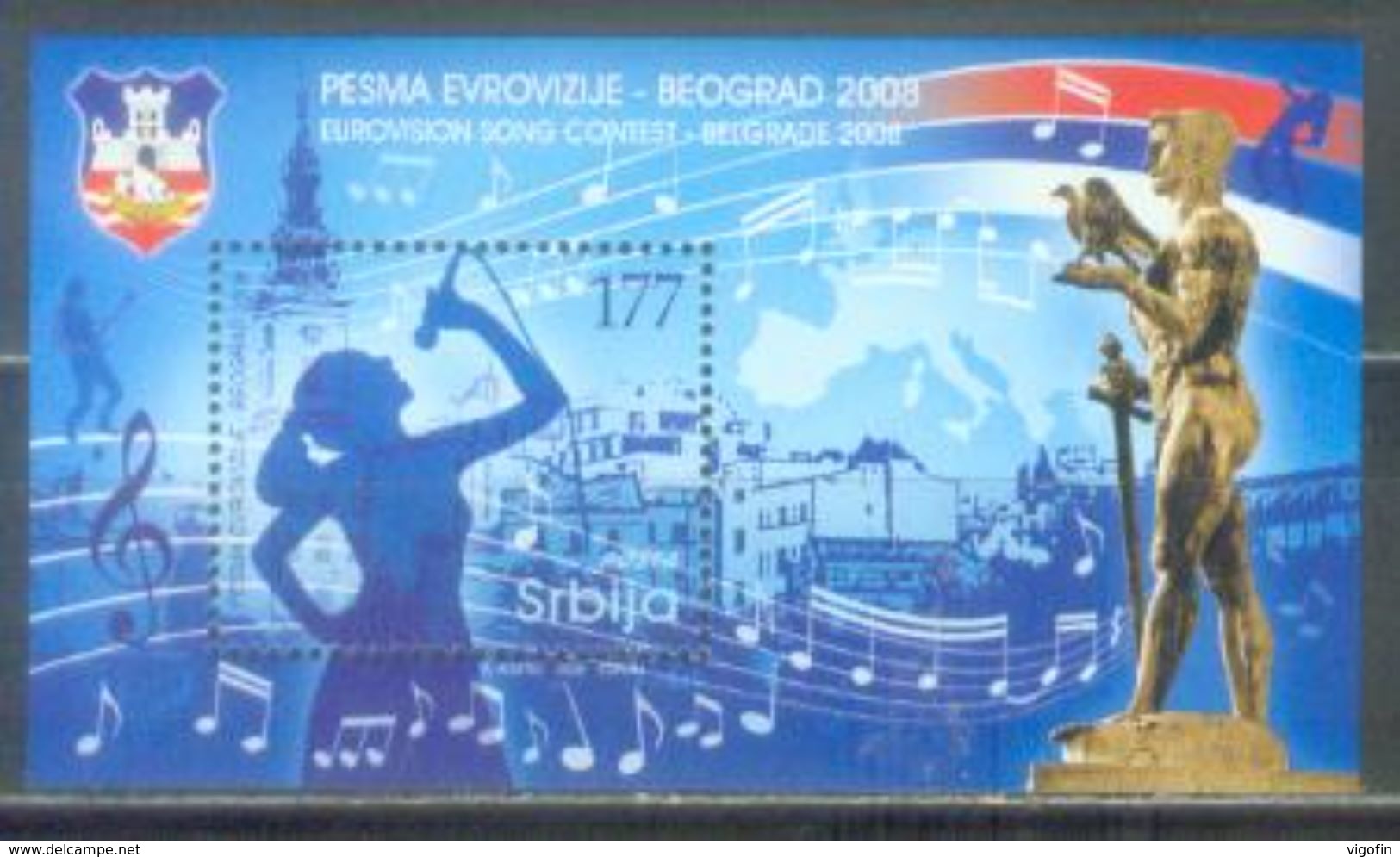 SRB 2008-250 EURO SONG, SERBIA, S/S, MNH - Serbie