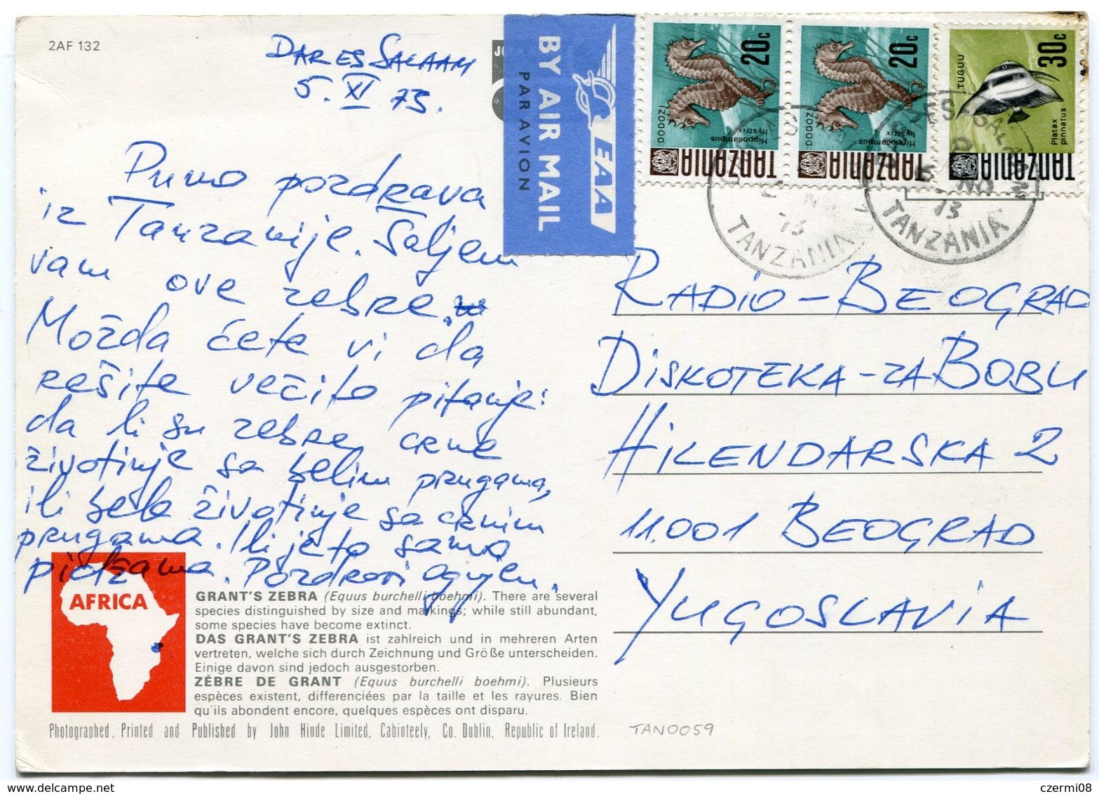 Tanzania - Postcard - Carte Postale - Tanzania (1964-...)