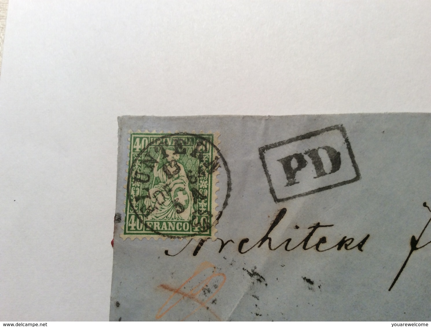 FLUNTERN (Zürich ZH) 1864 Brief Sitzende Helvetia ZNr 34 > WIEN ÖSTERREICH (Schweiz Suisse Lettre Cover - Briefe U. Dokumente