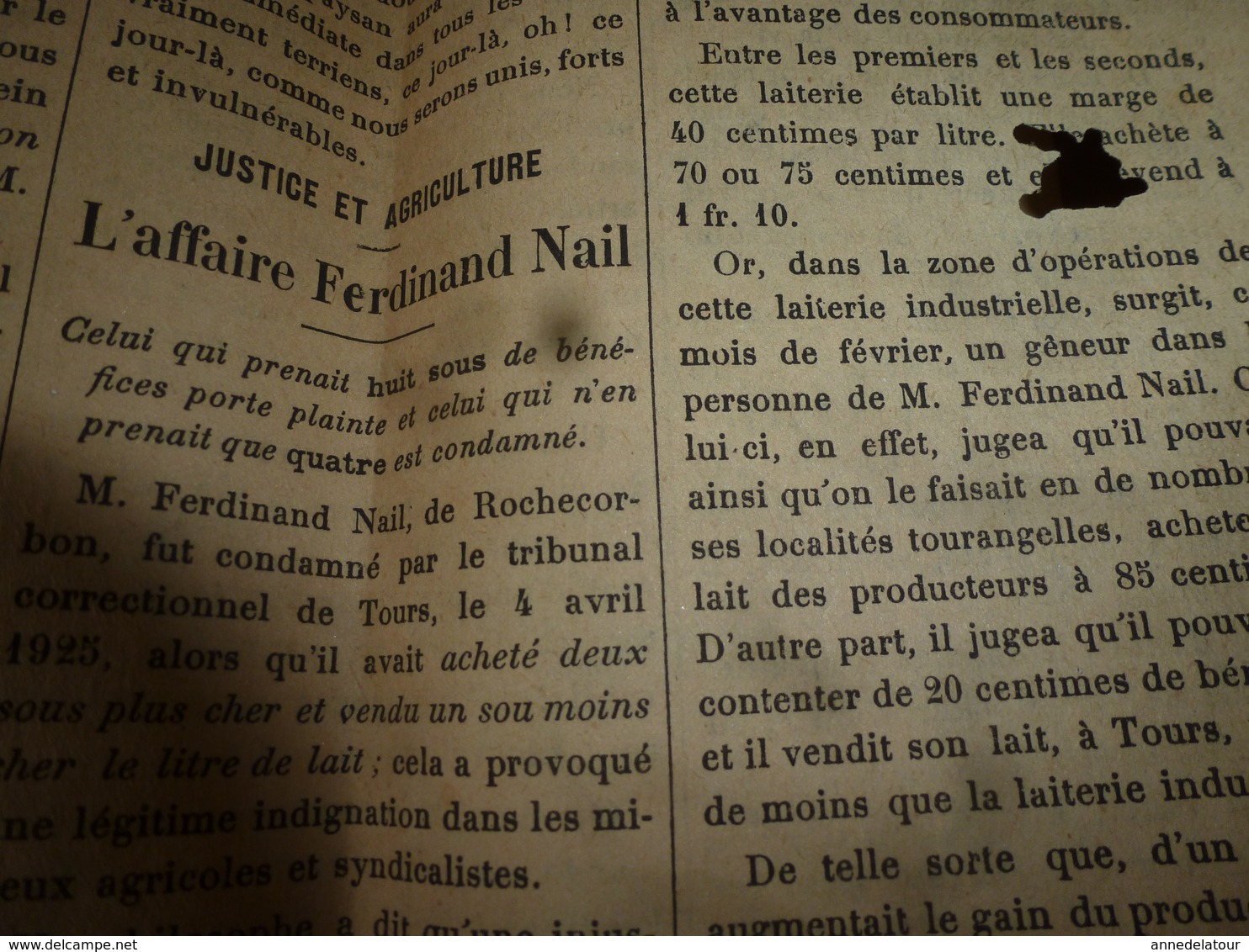 1925 LE BIEN DU TERRIEN ---> Journal:  virulent plaidoyer contre les salopards; Les asperges de l'île de Ré; etc