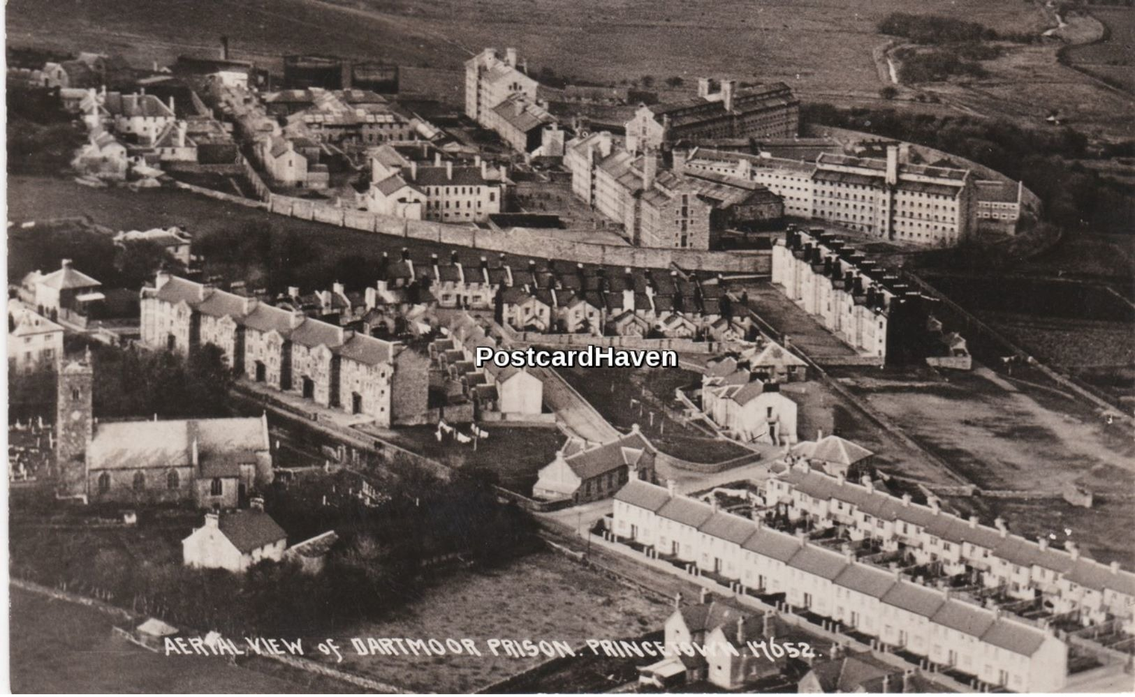 Real Photo Postcard. Aerial View Of Dartmoor Prison Princetown. Devon - Other & Unclassified