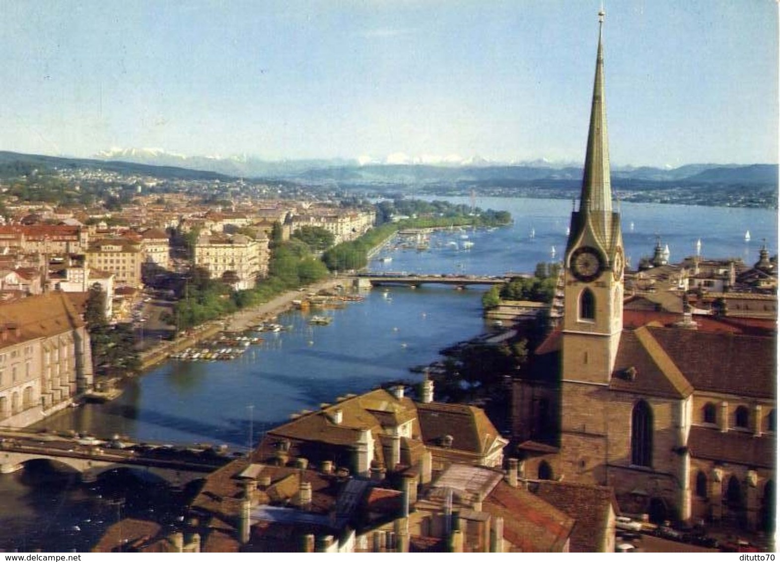 Zurich - Mit Fraumunster - Formato Grande Viaggiata – E 4 - Autres & Non Classés