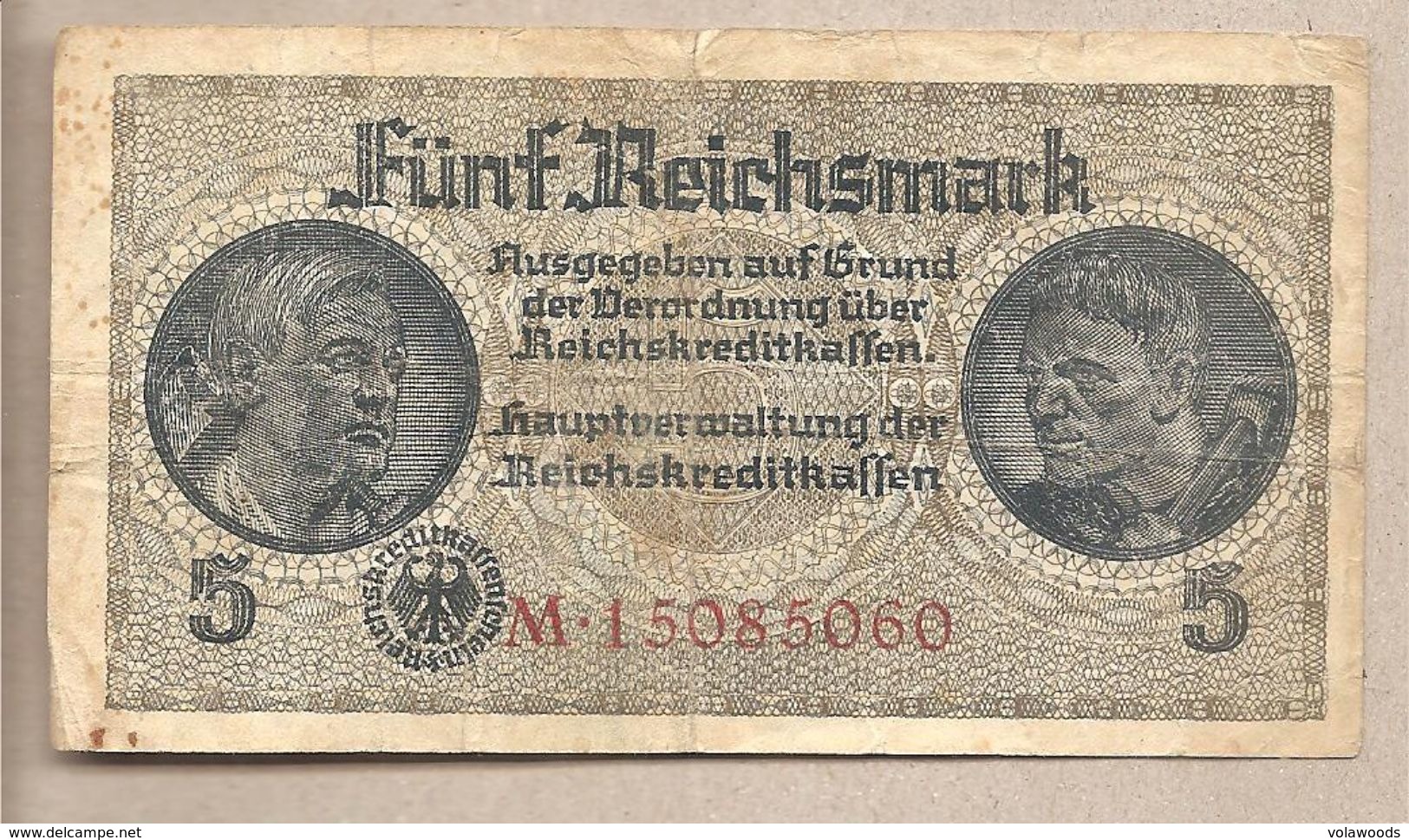 Germania Territori Occupati - Banconota Circolata Da 5 Marchi P-R138b - 1940 - 5 Reichsmark