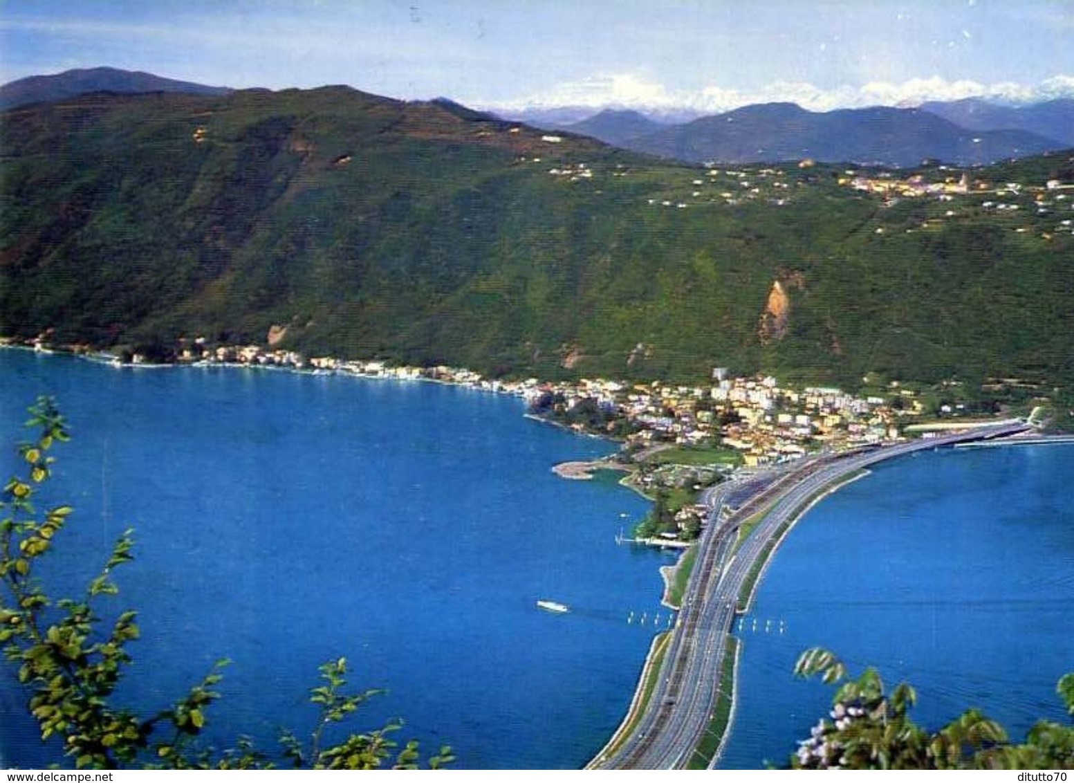 Melide - Lago Di Lugano - Con L'autostrada In Alto Carona - Formato Grande Viaggiata – E 4 - Tinizong-Rona