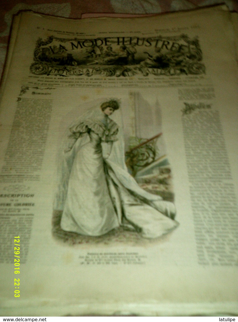 Journal De Famille La Mode Illustrée  No 1 ( Avec Planche De Patrons 50cen ) De 46em Année Du 1er Janvier  1905 _6 Pages - Mode