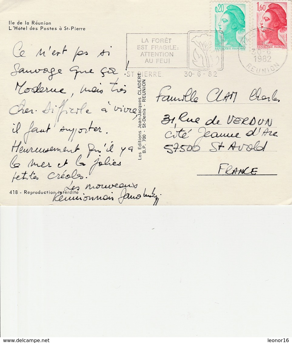 ILE DE LA REUNON   -   ** L' HOTEL DES POSTES A ST PIERRE   -   Editeur : CLADERE J. Jacques N°418 - Saint Pierre